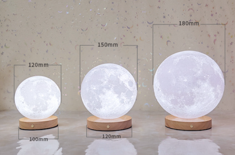 3D Moon Lamp with Wooden Base Night Light