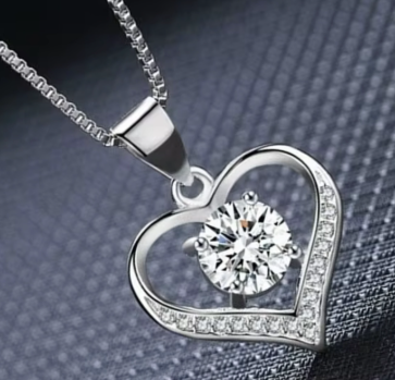 Heart Shaped White Zircon Stone Necklace