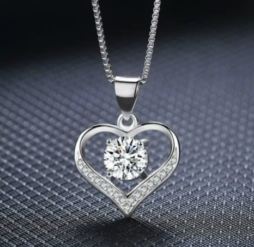 Heart Shaped White Zircon Stone Necklace