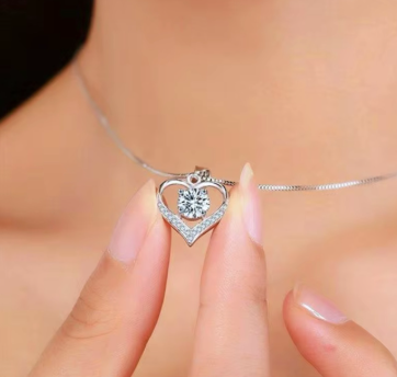 Heart Shaped White Zircon Stone Necklace