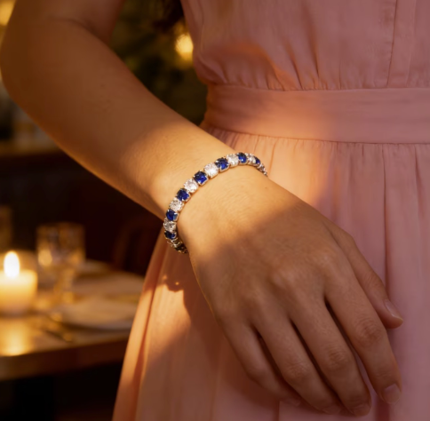 Giani Bernini Cubic Zirconia Sapphire Tennis Bracelet