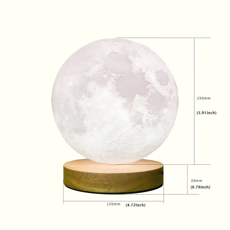 3D Moon Lamp with Wooden Base Night Light